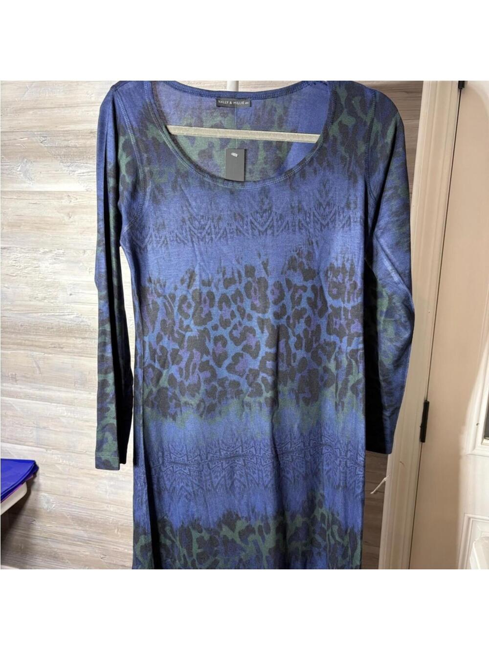 Nally & Millie USA Women's Long Sleeve Animal Print Dress Size XS 1000